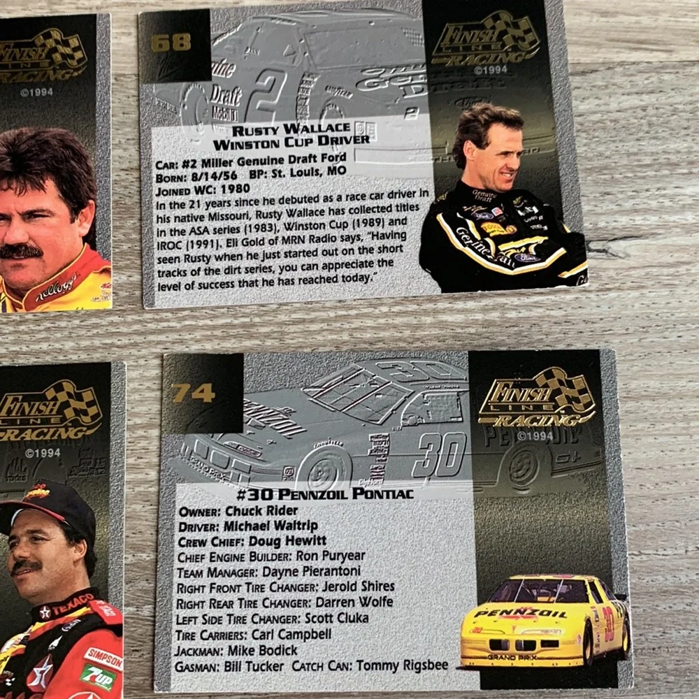 Finish Line Gold 1994 Race Car Driver NASCAR Racing Sport Trading Cards Vintage